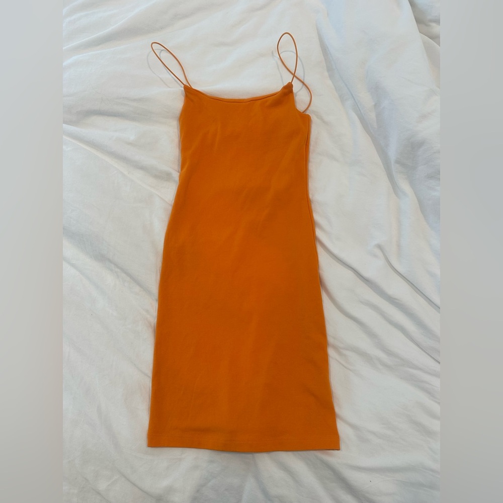 Orange Spaghetti Strap Dress